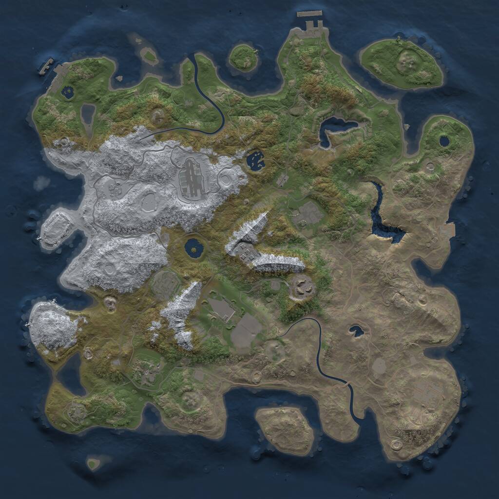 Rust Map: Procedural Map, Size: 4000, Seed: 880330980, 15 Monuments