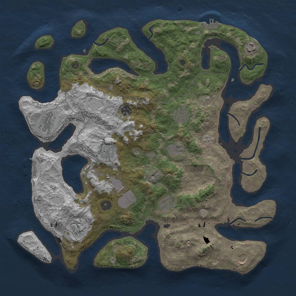 Rust Map: Procedural Map, Size: 4200, Seed: 1690577348, 19 Monuments