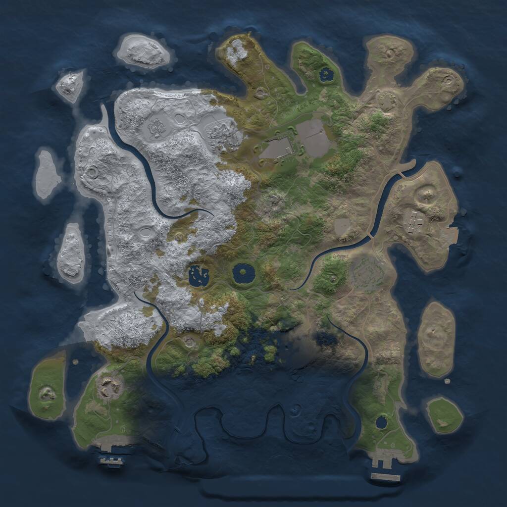 Rust Map: Procedural Map, Size: 3500, Seed: 12236, 13 Monuments