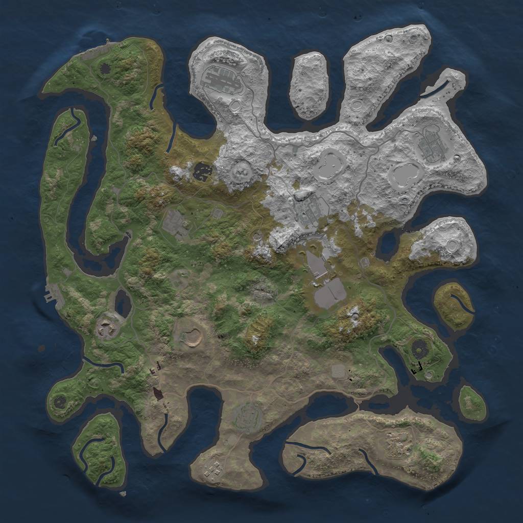 Rust Map: Procedural Map, Size: 4250, Seed: 1949985838, 19 Monuments