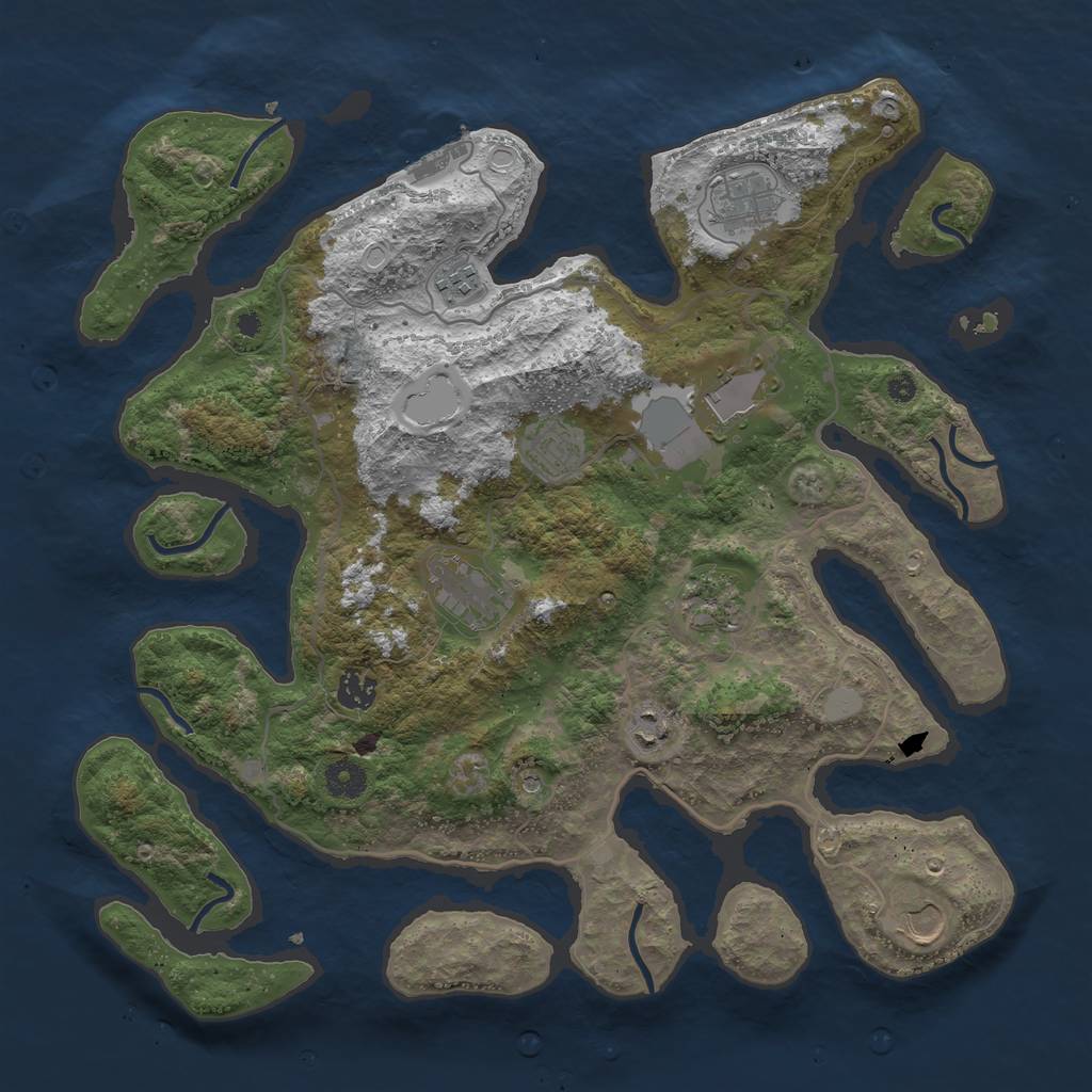 Rust Map: Procedural Map, Size: 4000, Seed: 1658921955, 16 Monuments