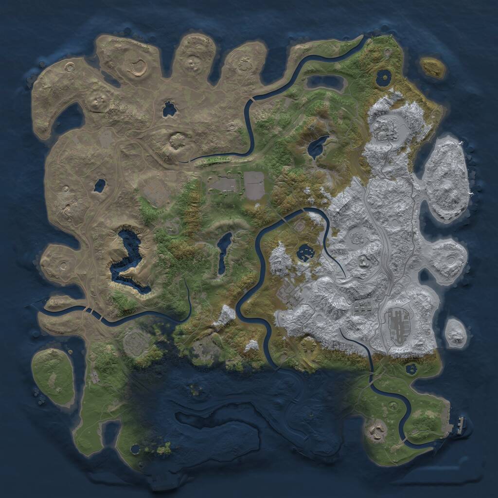 Rust Map: Procedural Map, Size: 4500, Seed: 100019, 17 Monuments