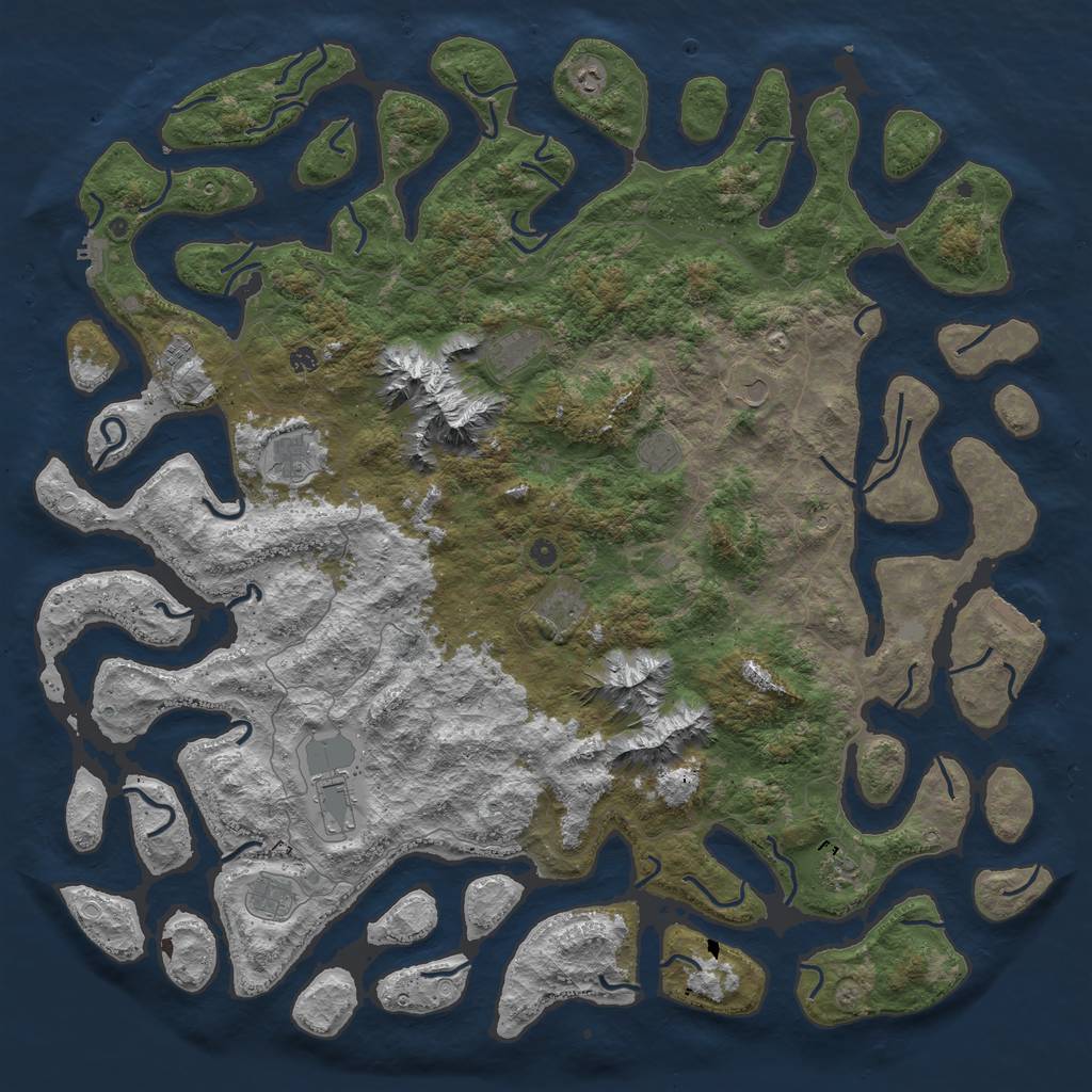 Rust Map: Procedural Map, Size: 6000, Seed: 5002, 19 Monuments