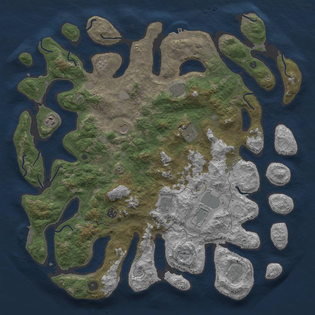 Rust Map: Procedural Map, Size: 4700, Seed: 154611, 17 Monuments