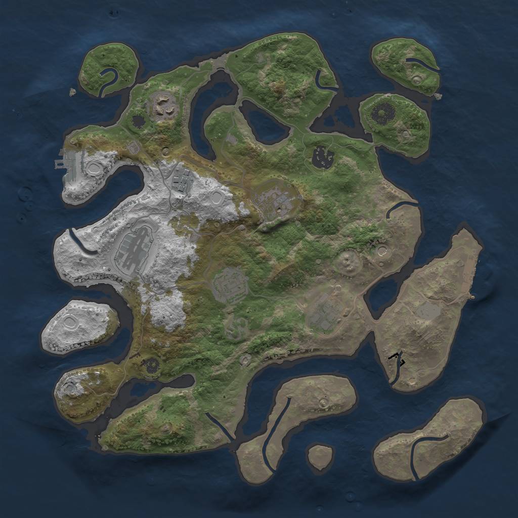 Rust Map: Procedural Map, Size: 3400, Seed: 6, 15 Monuments