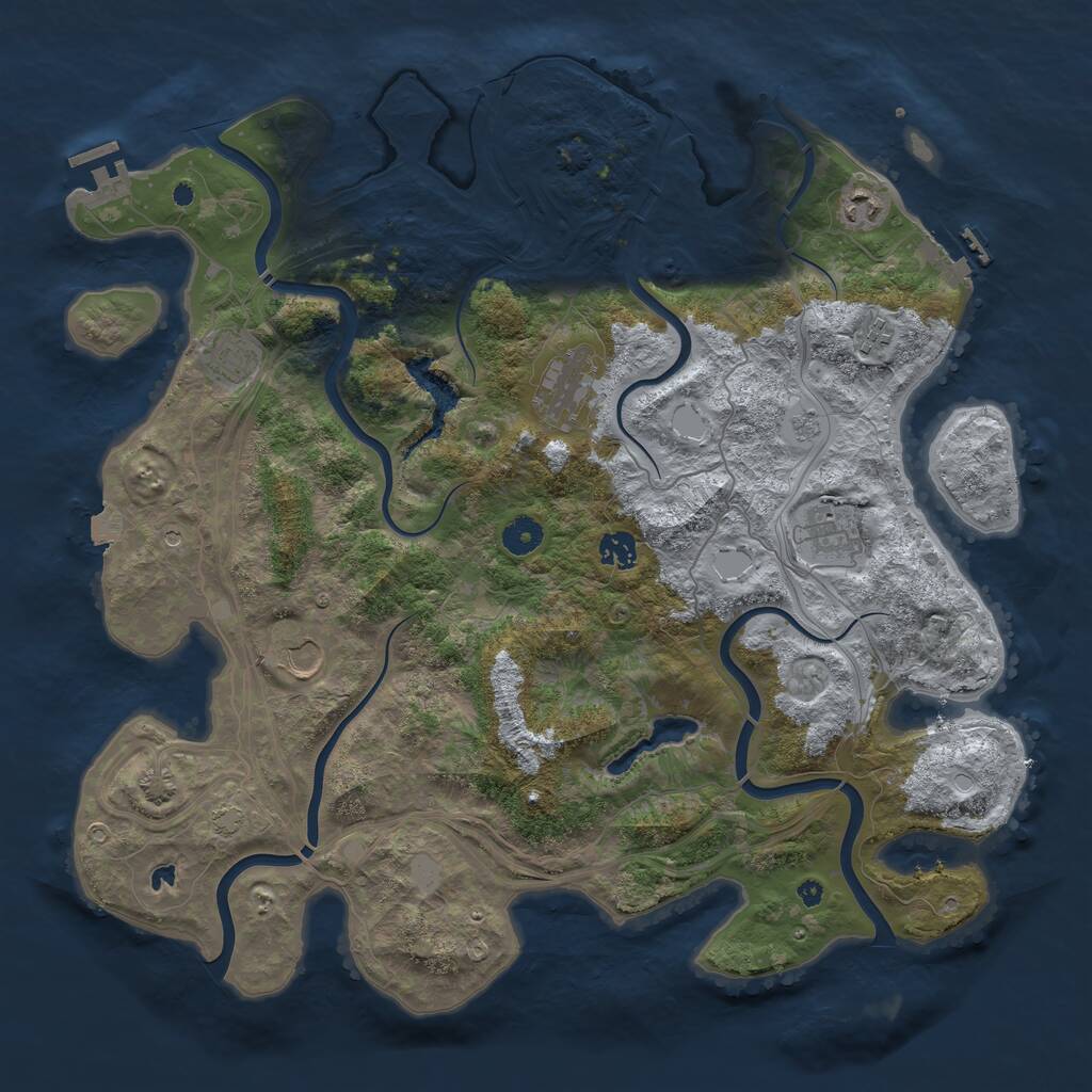 Rust Map: Procedural Map, Size: 4250, Seed: 456325, 13 Monuments