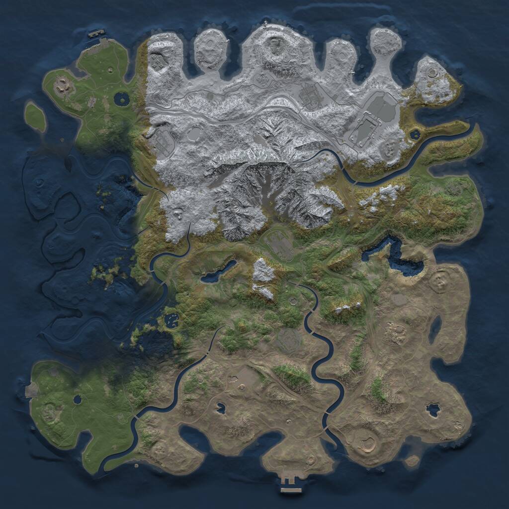 Rust Map: Procedural Map, Size: 5000, Seed: 2114200120, 17 Monuments
