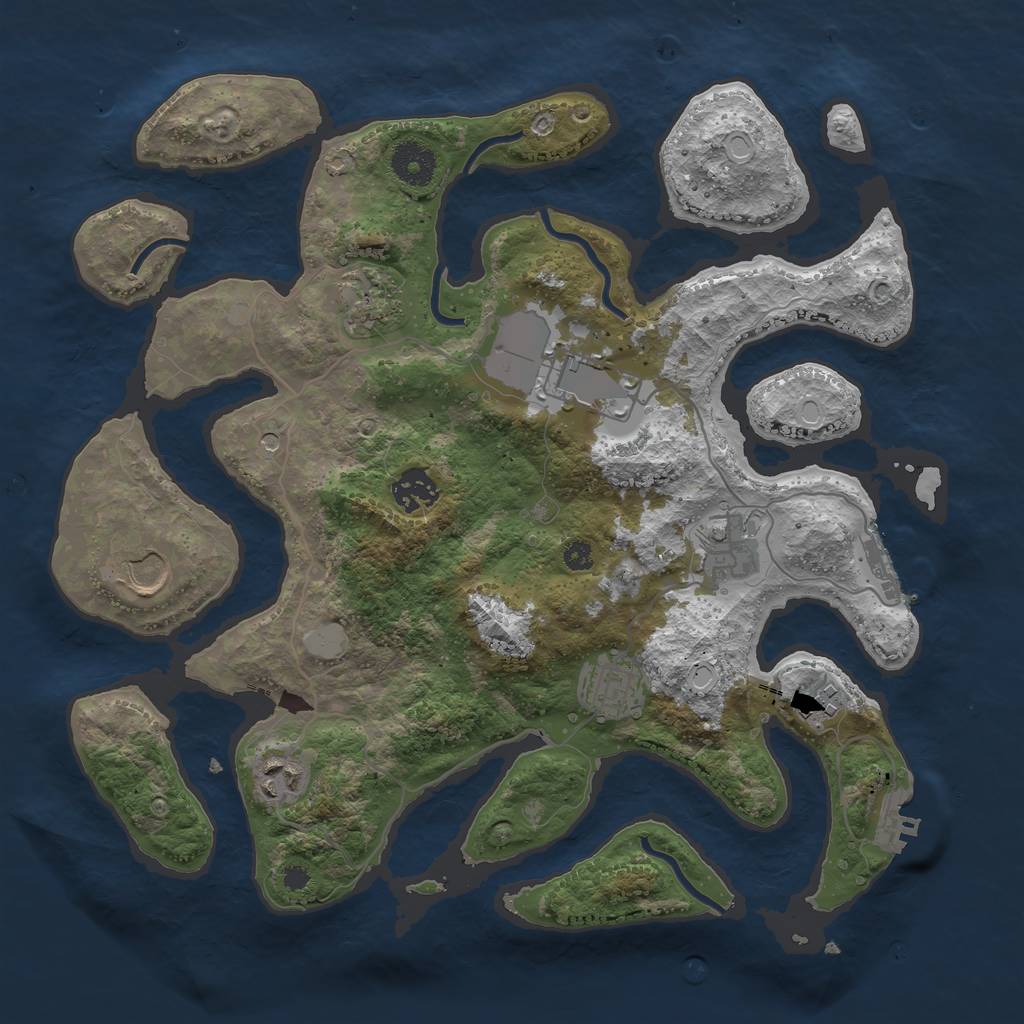 Rust Map: Procedural Map, Size: 3500, Seed: 103122143, 16 Monuments