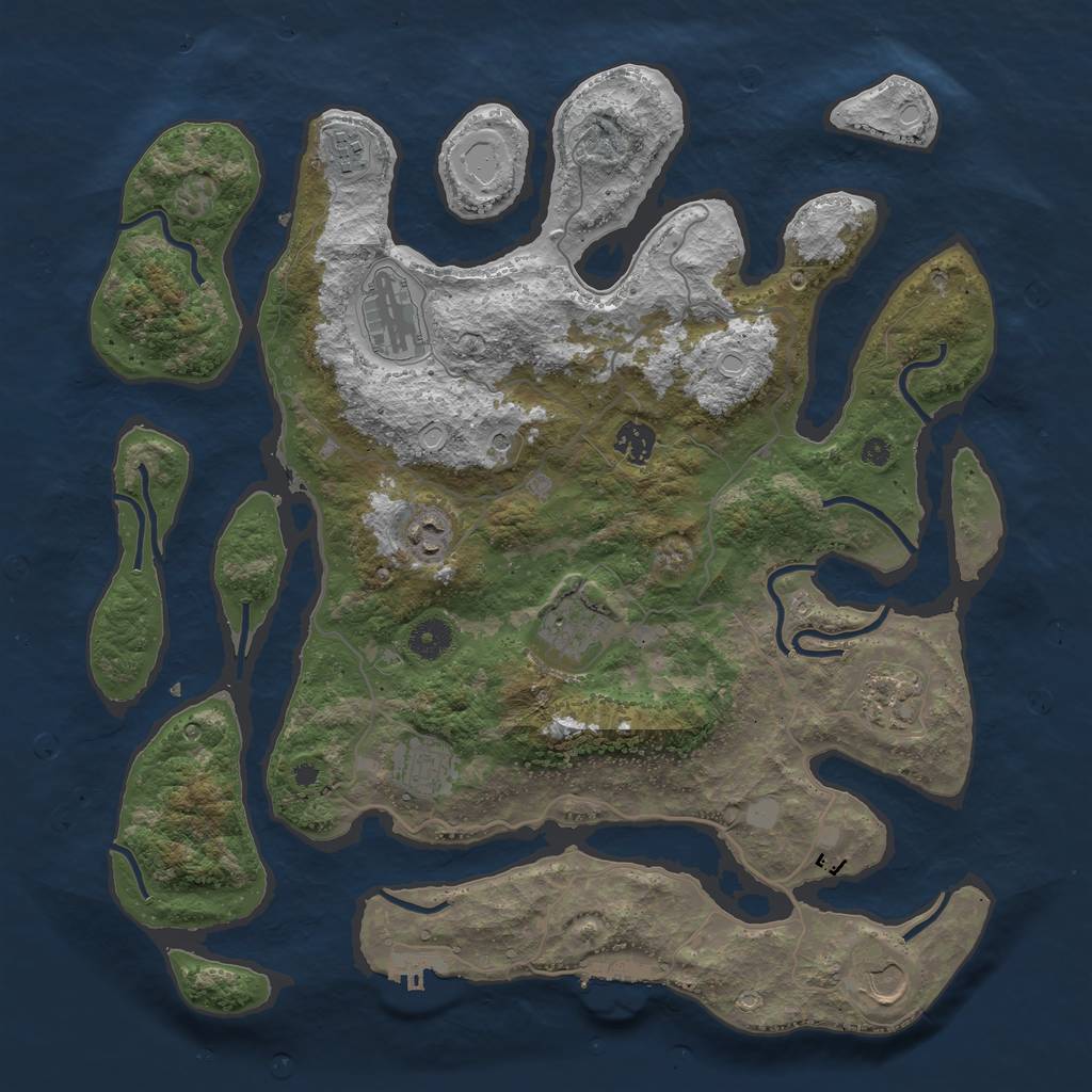 Rust Map: Procedural Map, Size: 4000, Seed: 19242213, 16 Monuments