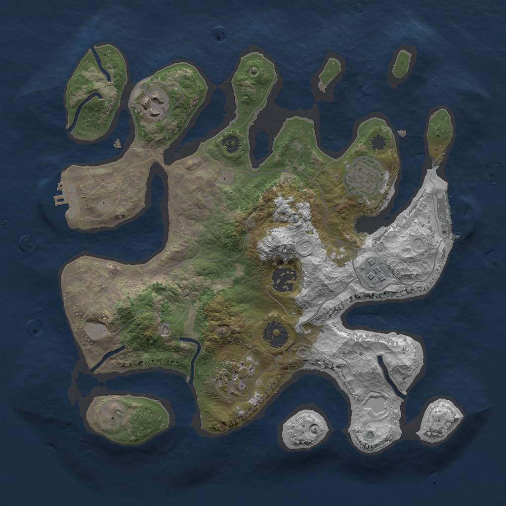 Rust Map: Procedural Map, Size: 3000, Seed: 31221, 12 Monuments