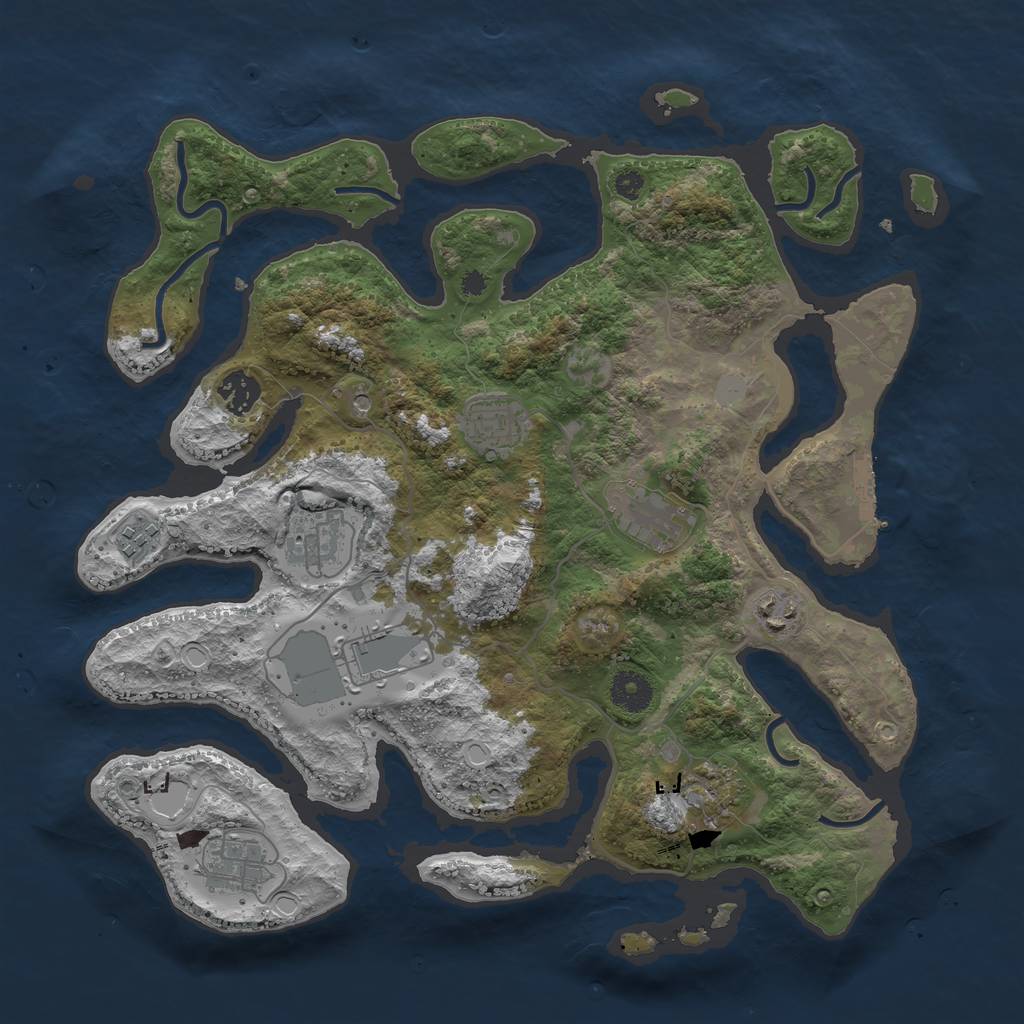 Rust Map: Procedural Map, Size: 3700, Seed: 2131, 16 Monuments