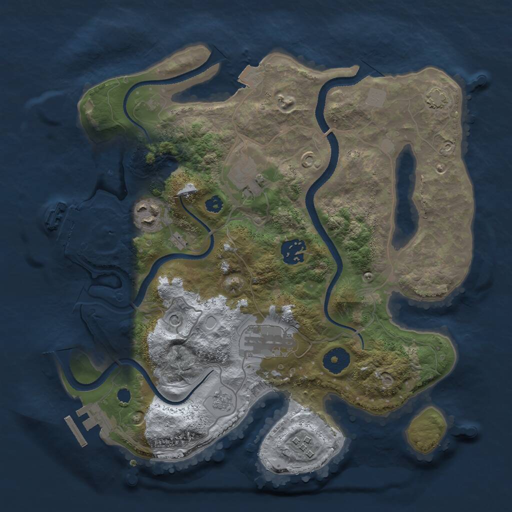 Rust Map: Procedural Map, Size: 3000, Seed: 619845, 11 Monuments