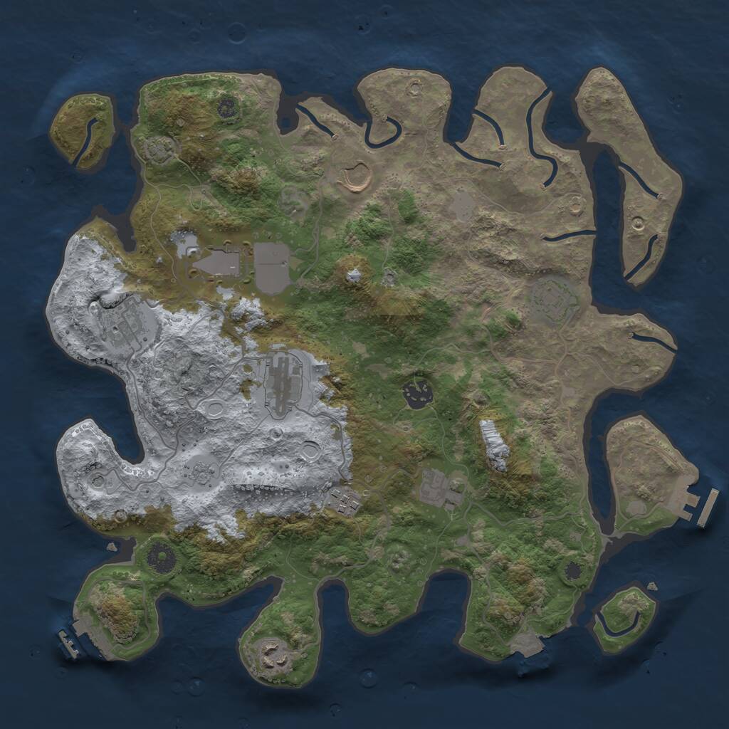Rust Map: Procedural Map, Size: 3700, Seed: 158119985, 15 Monuments