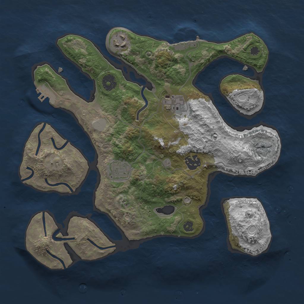 Rust Map: Procedural Map, Size: 3000, Seed: 696353, 11 Monuments