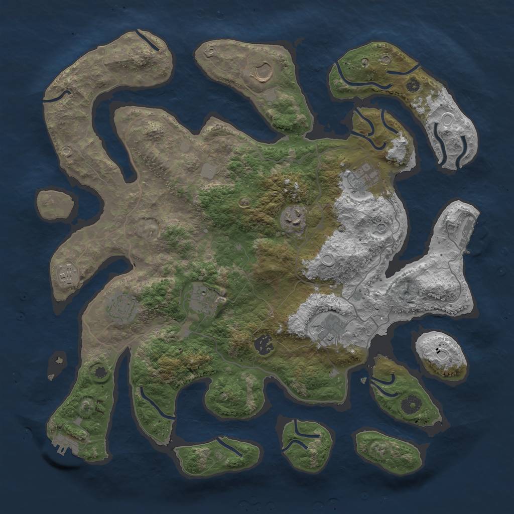 Rust Map: Procedural Map, Size: 4000, Seed: 1071987, 16 Monuments