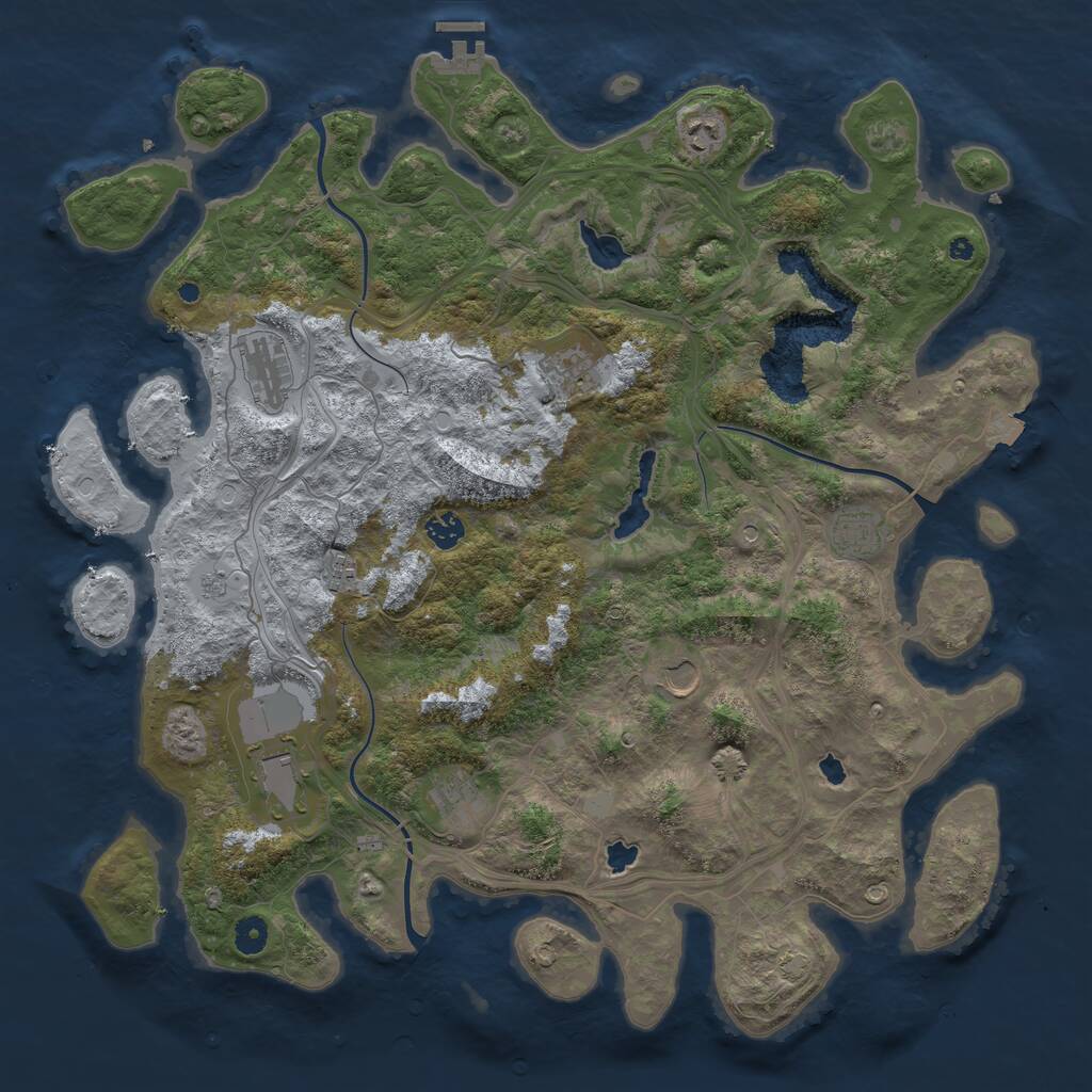 Rust Map: Procedural Map, Size: 4500, Seed: 10656, 14 Monuments