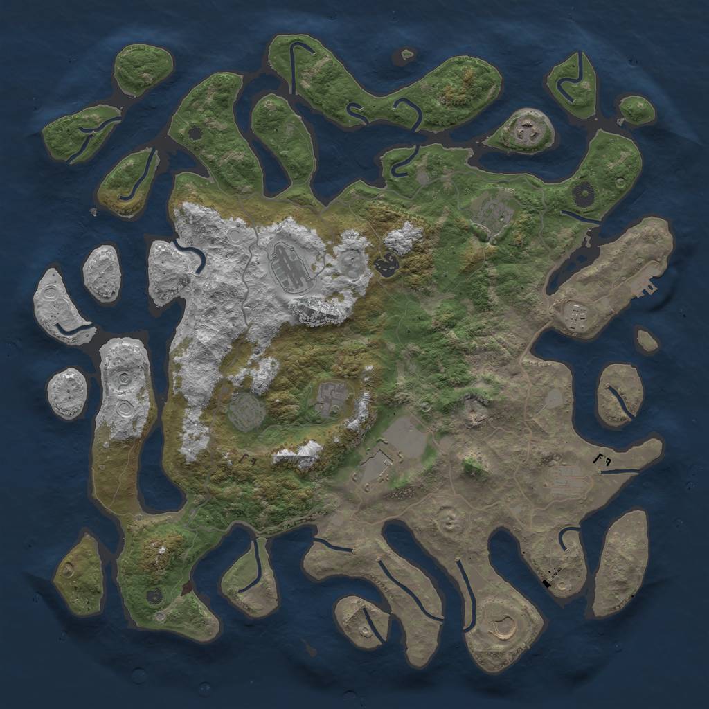 Rust Map: Procedural Map, Size: 4500, Seed: 10656, 17 Monuments