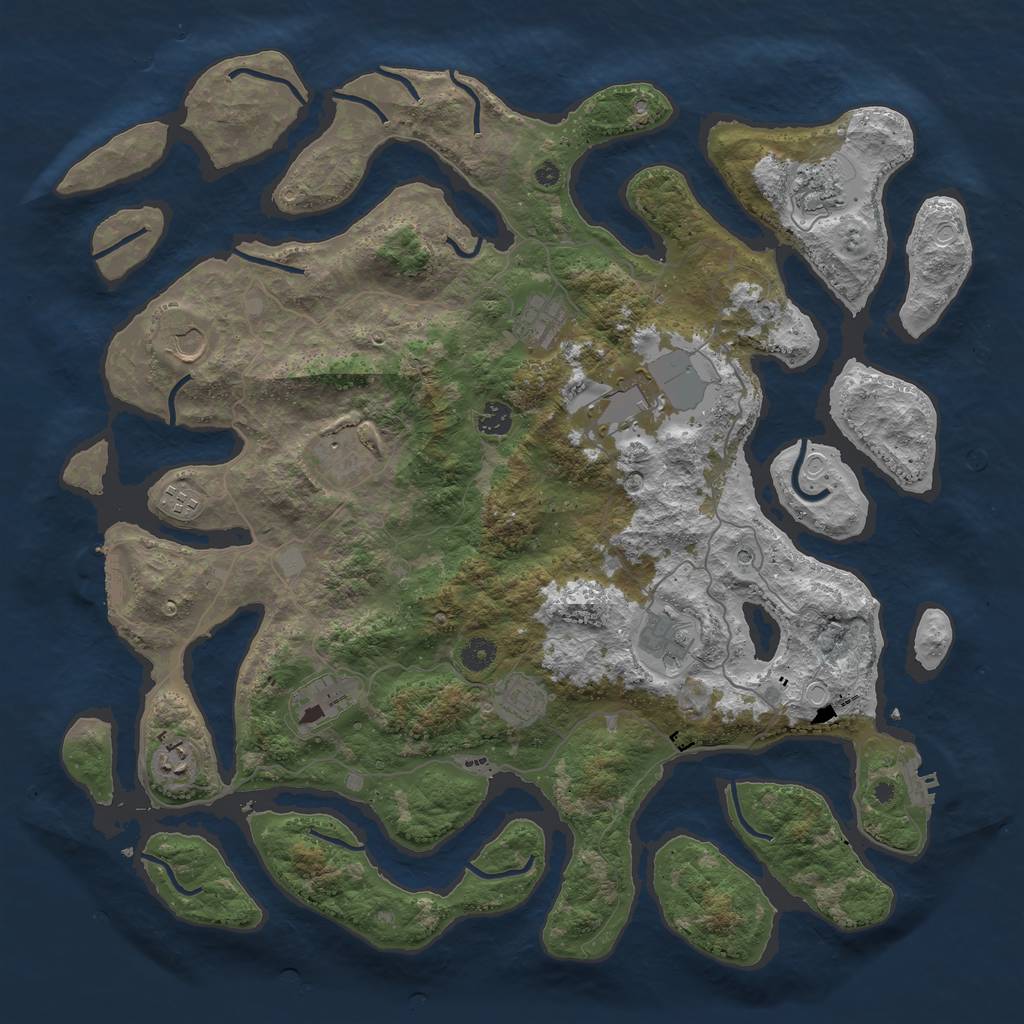 Rust Map: Procedural Map, Size: 4500, Seed: 460252641, 19 Monuments