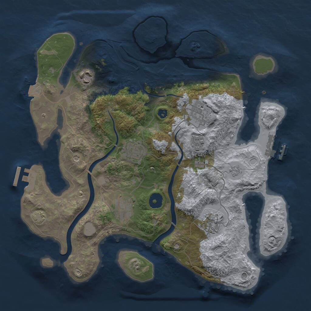 Rust Map: Procedural Map, Size: 3200, Seed: 510128709, 12 Monuments