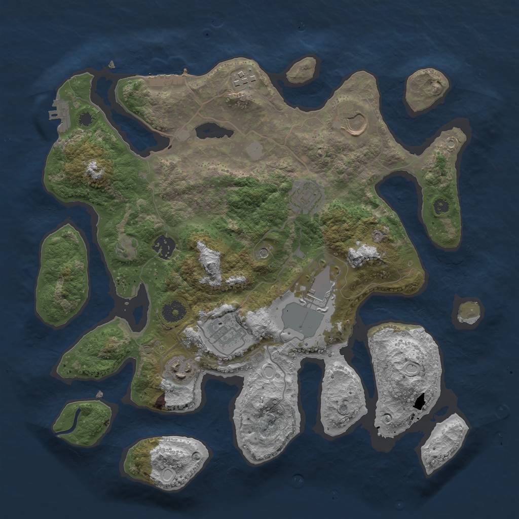 Rust Map: Procedural Map, Size: 3500, Seed: 4567375, 15 Monuments