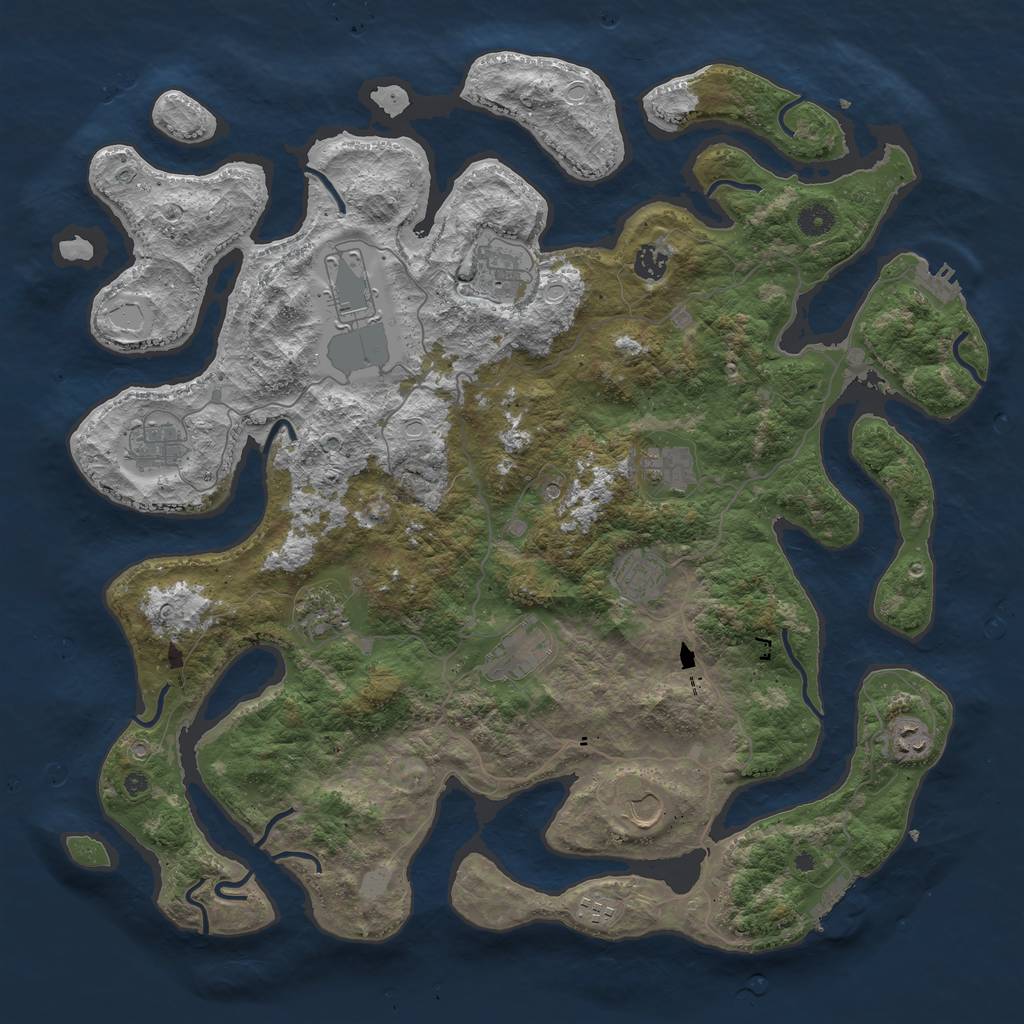Rust Map: Procedural Map, Size: 4500, Seed: 789325, 19 Monuments