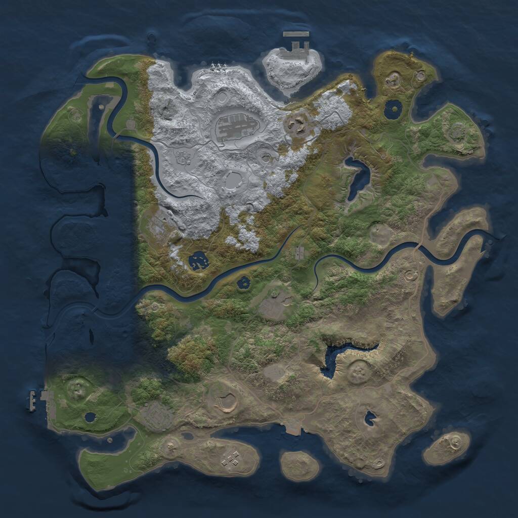 Rust Map: Procedural Map, Size: 4000, Seed: 861700370, 14 Monuments
