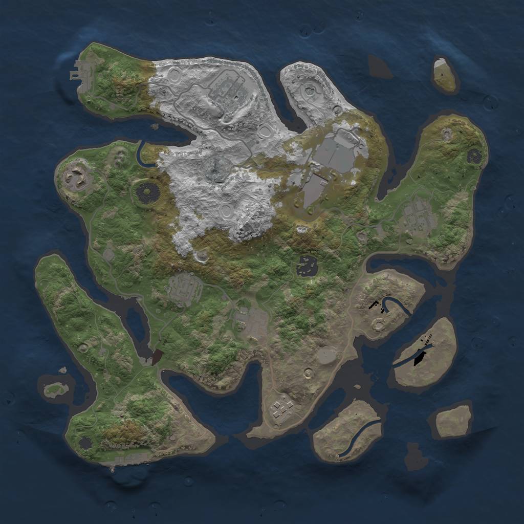 Rust Map: Procedural Map, Size: 3500, Seed: 70371066, 16 Monuments