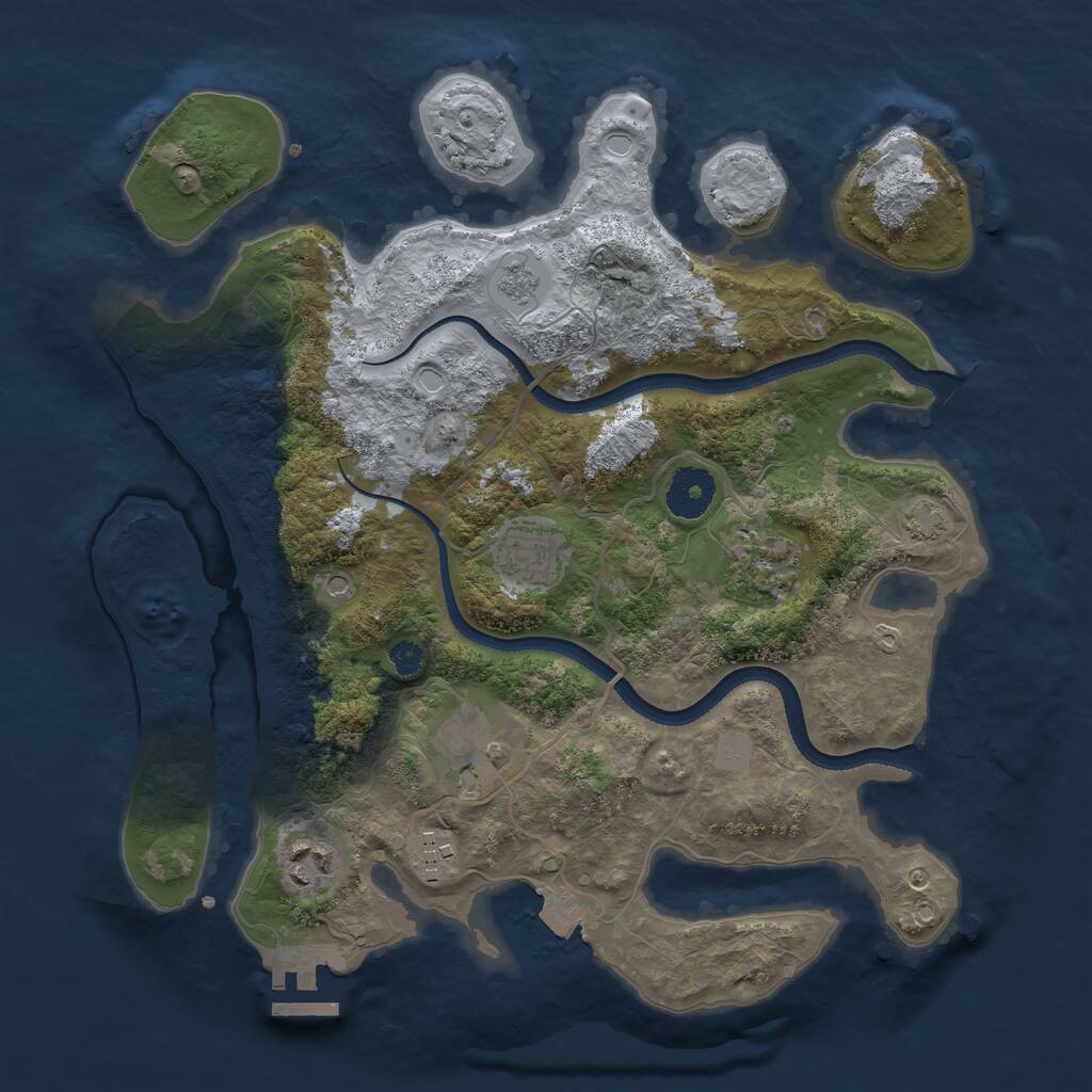 Rust Map: Procedural Map, Size: 3300, Seed: 1913121981, 10 Monuments