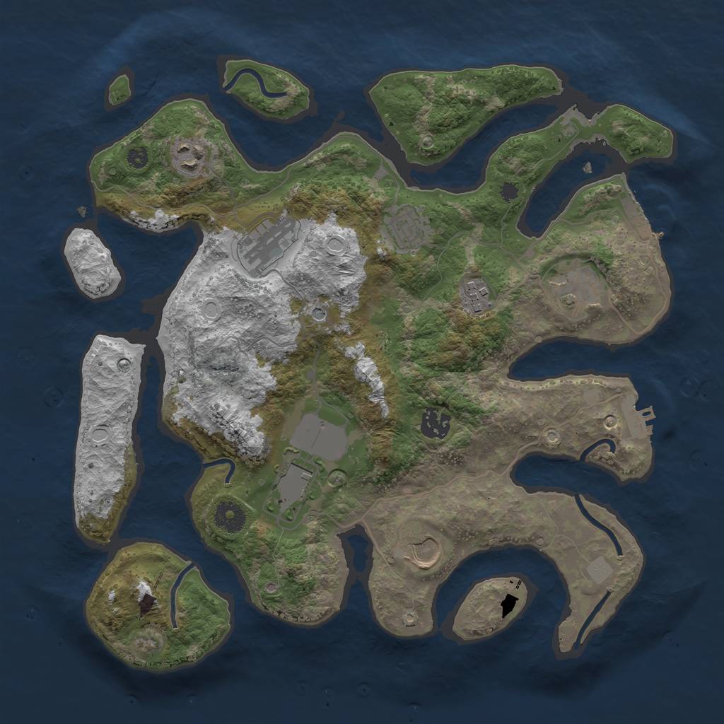 Rust Map: Procedural Map, Size: 3500, Seed: 1132513760, 16 Monuments