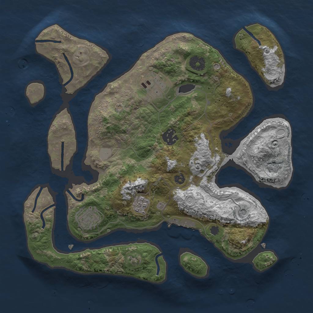 Rust Map: Procedural Map, Size: 3000, Seed: 669140, 11 Monuments