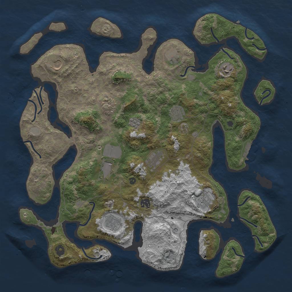 Rust Map: Procedural Map, Size: 4300, Seed: 1816109960, 18 Monuments