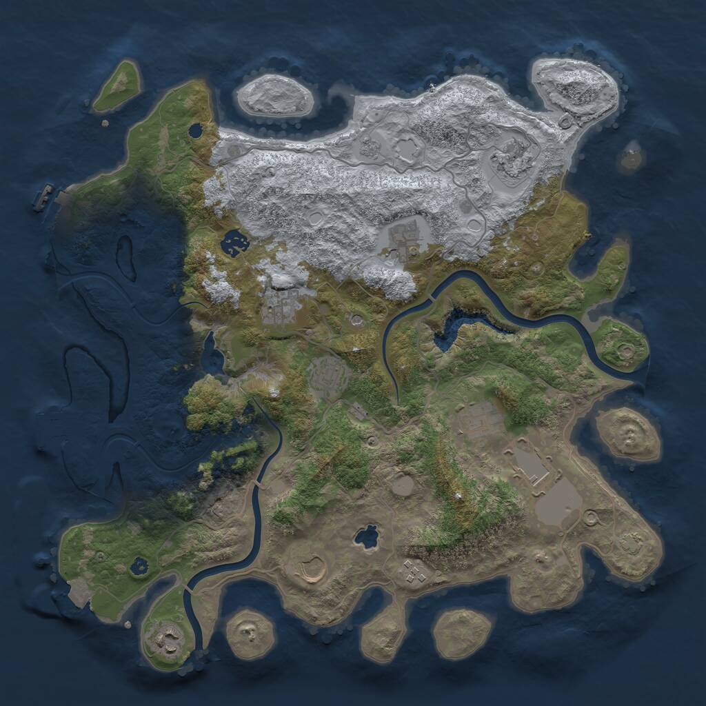 Rust Map: Procedural Map, Size: 4000, Seed: 173340939, 16 Monuments