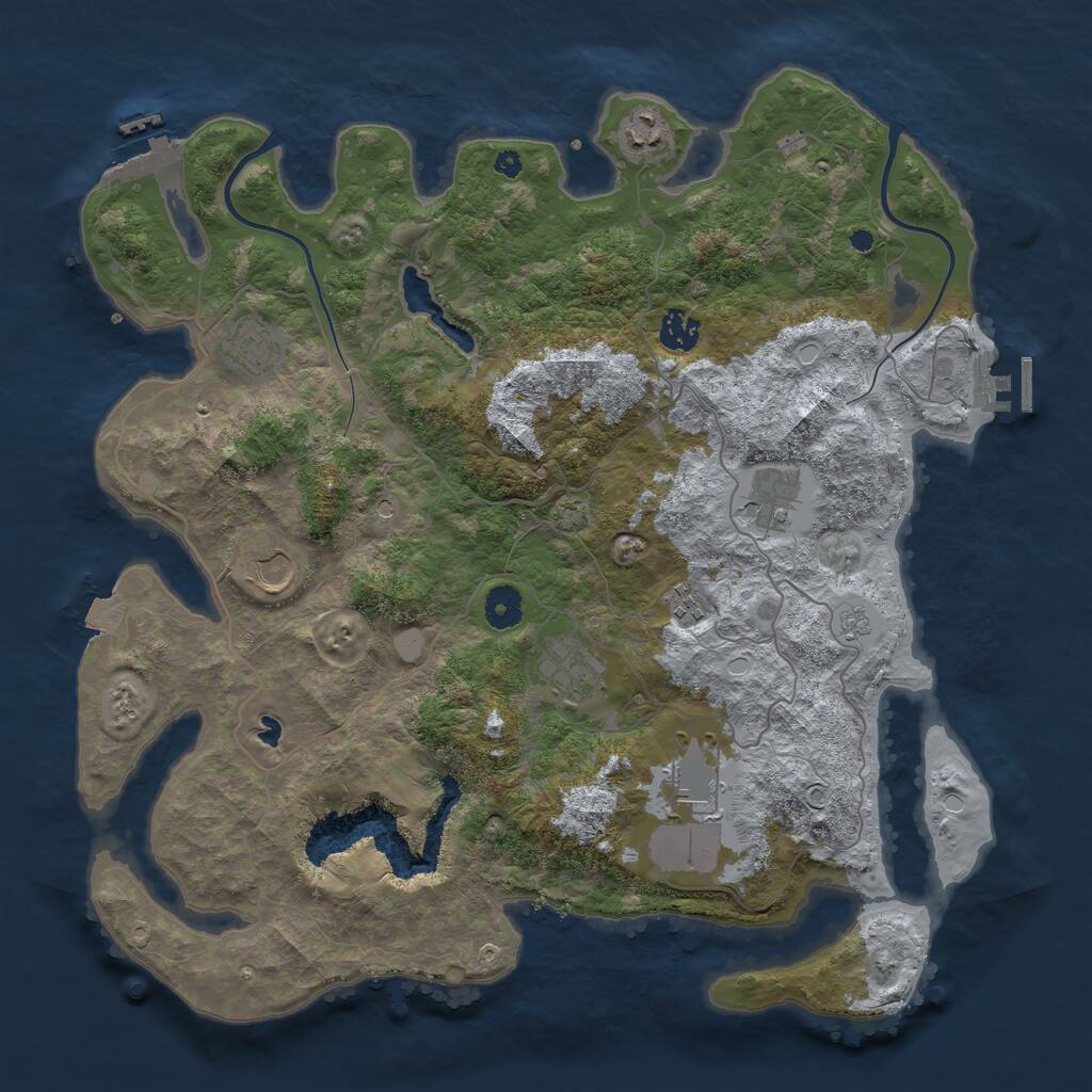 Rust Map: Procedural Map, Size: 4000, Seed: 1815632795, 14 Monuments