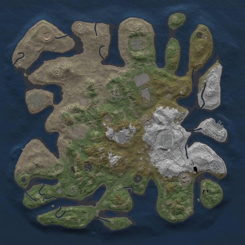 Rust Map: Procedural Map, Size: 4300, Seed: 926900374, 19 Monuments