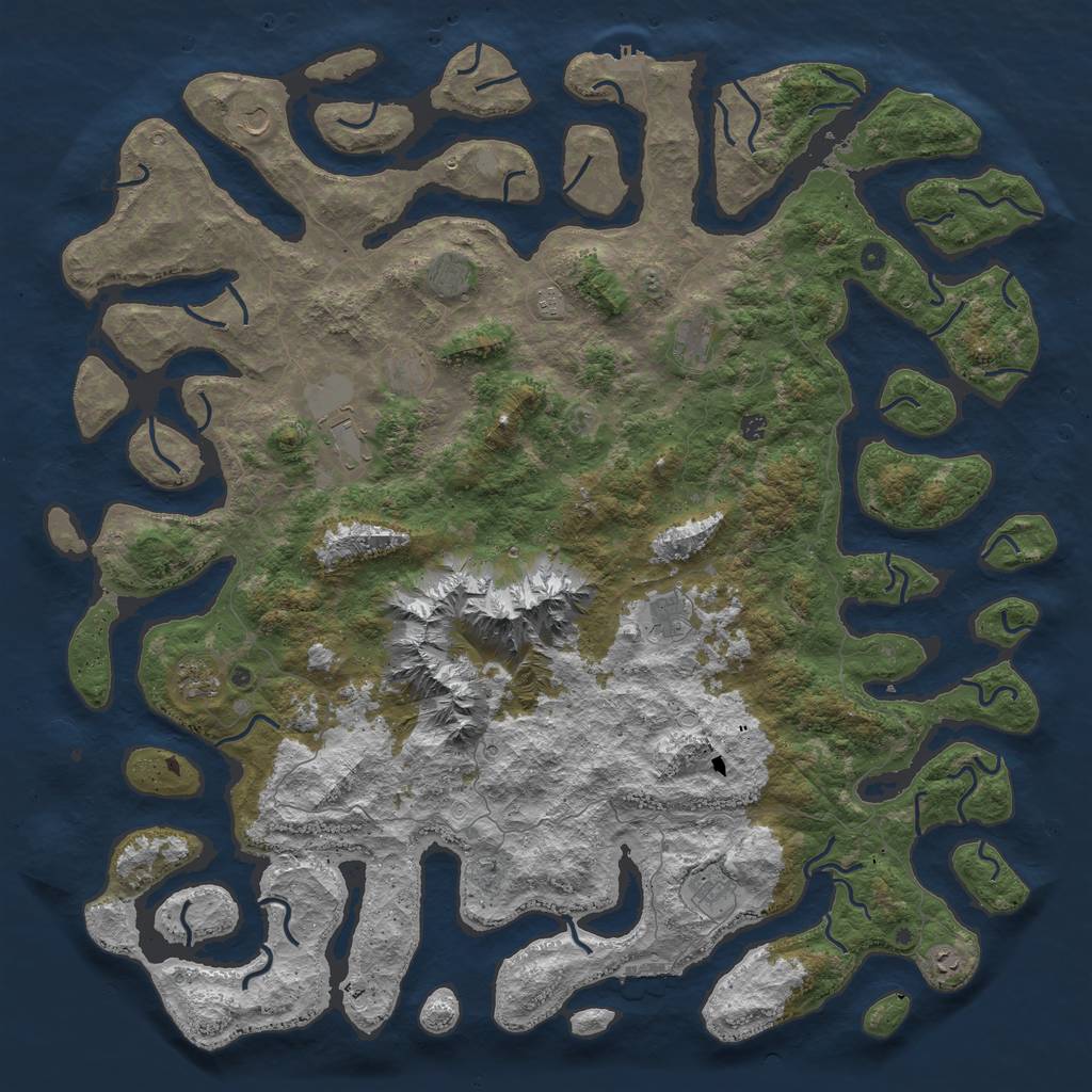 Rust Map: Procedural Map, Size: 6000, Seed: 420697, 19 Monuments