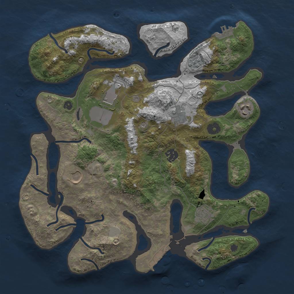 Rust Map: Procedural Map, Size: 3500, Seed: 642134, 15 Monuments