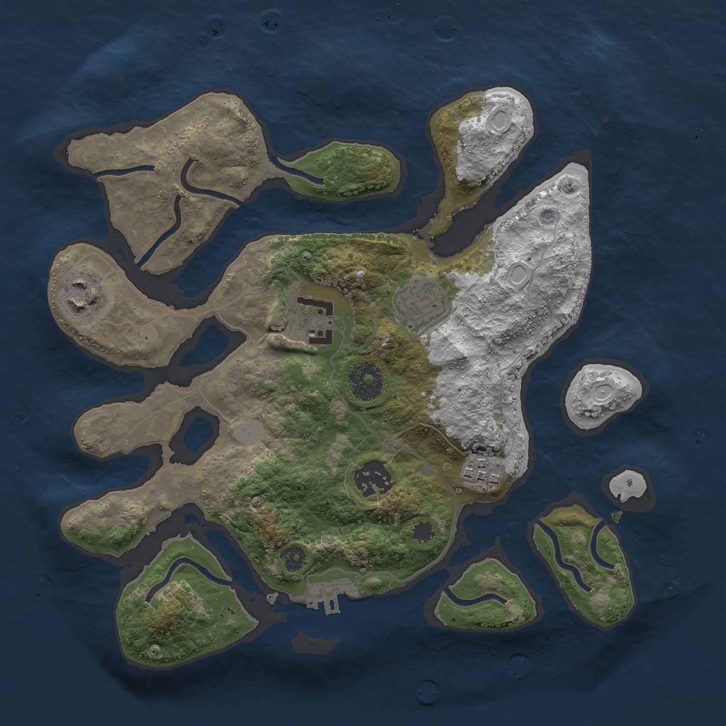 Rust Map: Procedural Map, Size: 3000, Seed: 1424718672, 11 Monuments