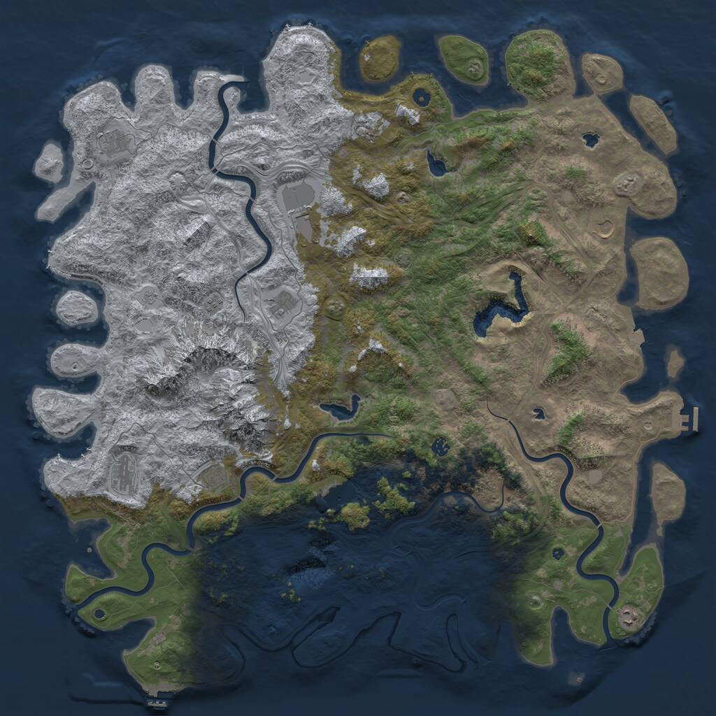 Rust Map: Procedural Map, Size: 6000, Seed: 25565, 17 Monuments