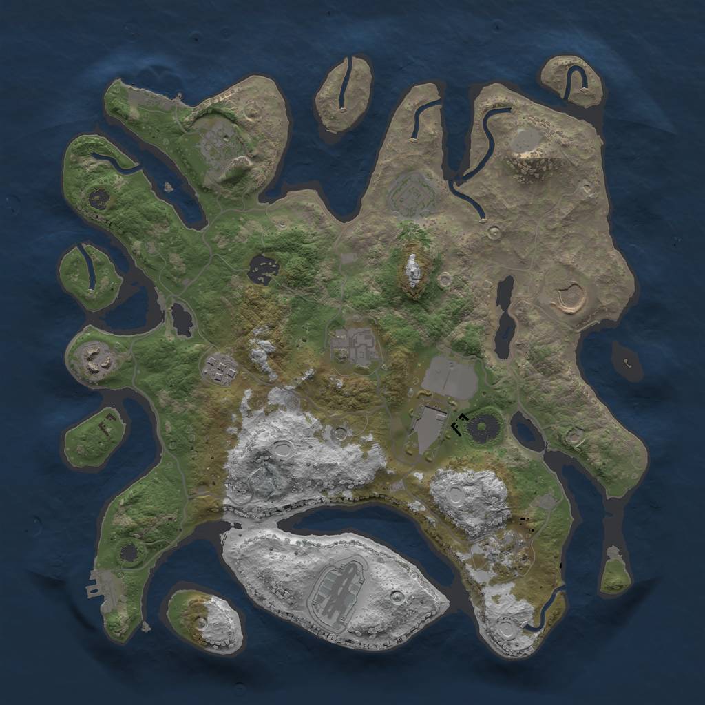 Rust Map: Procedural Map, Size: 3500, Seed: 11102021, 18 Monuments