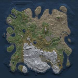 Thumbnail Rust Map: Procedural Map, Size: 3500, Seed: 11102021, 13 Monuments