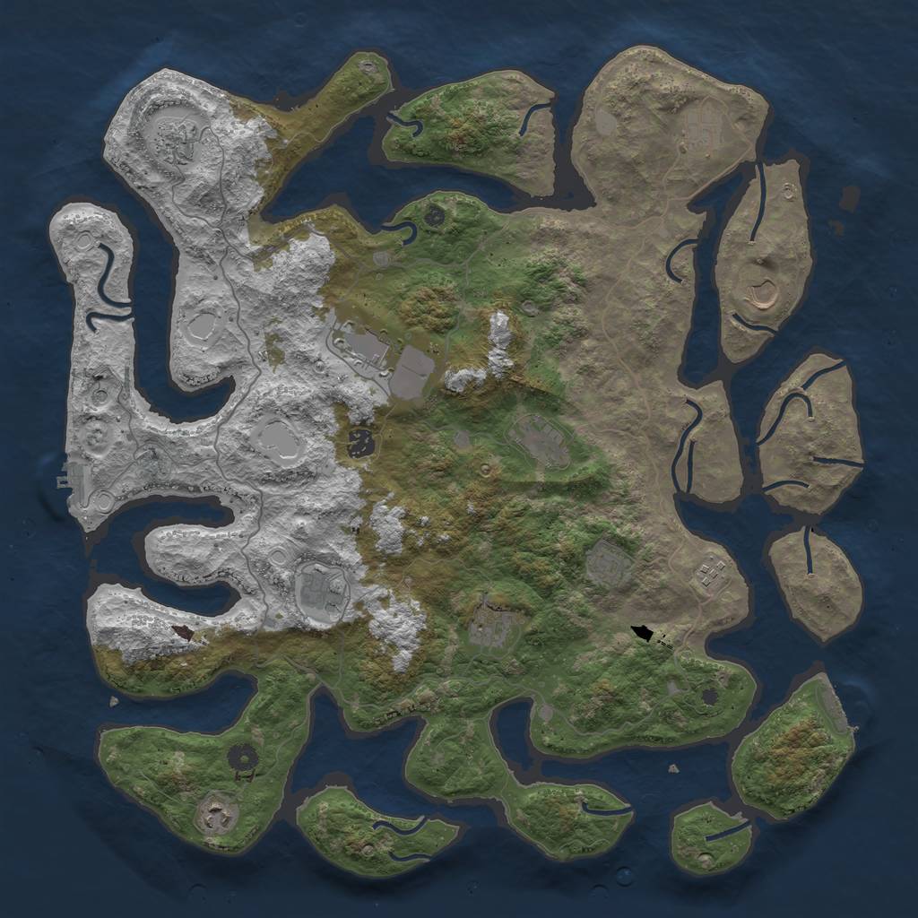Rust Map: Procedural Map, Size: 4700, Seed: 16085301, 19 Monuments