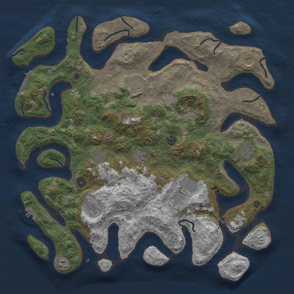 Rust Map: Procedural Map, Size: 4500, Seed: 6029102, 18 Monuments