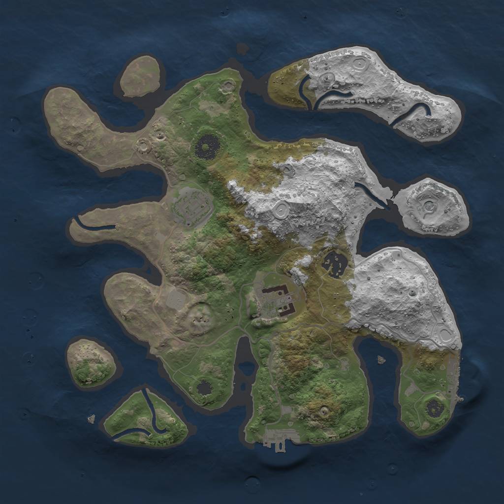 Rust Map: Procedural Map, Size: 3000, Seed: 37332211, 11 Monuments