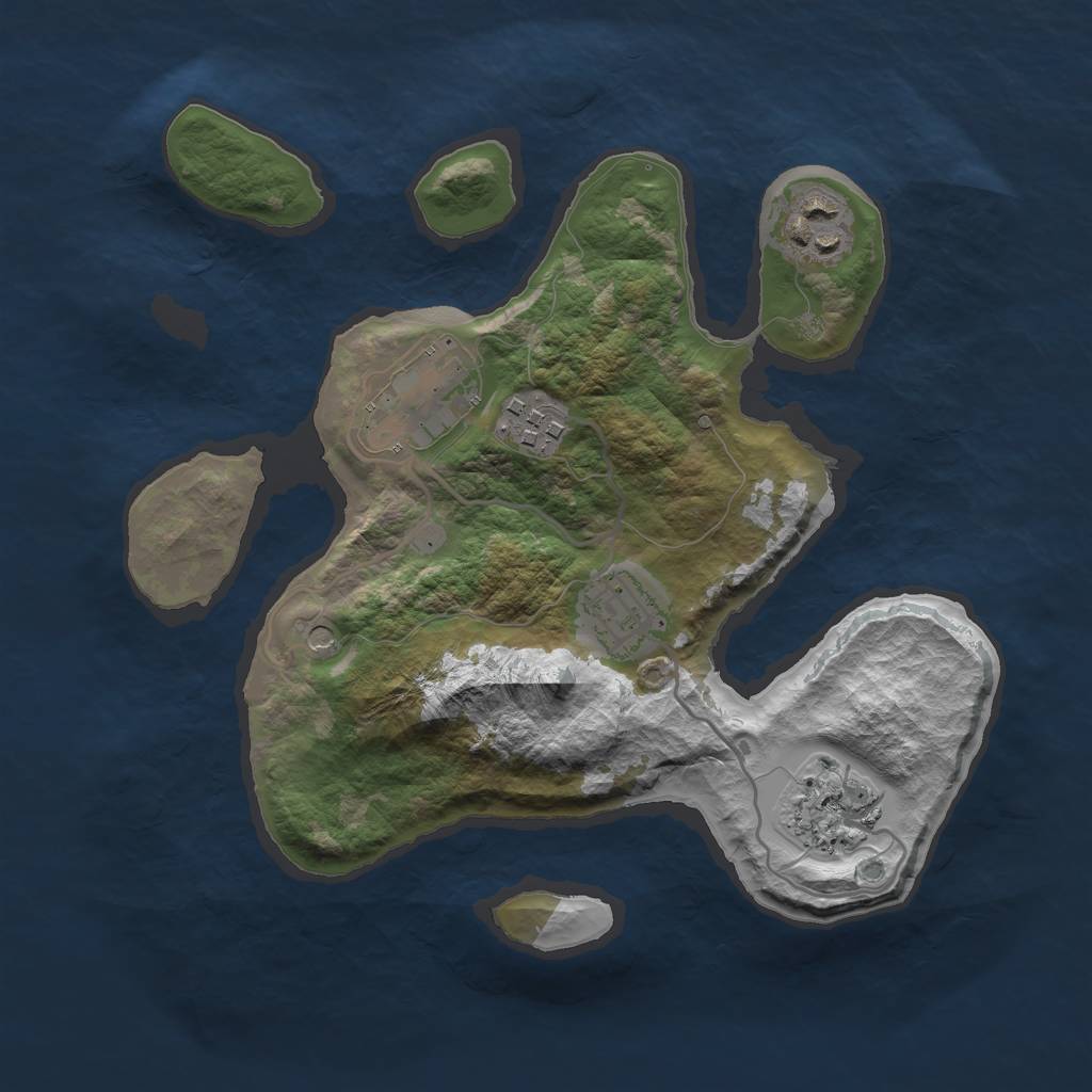Rust Map: Barren, Size: 2700, Seed: 616, 8 Monuments