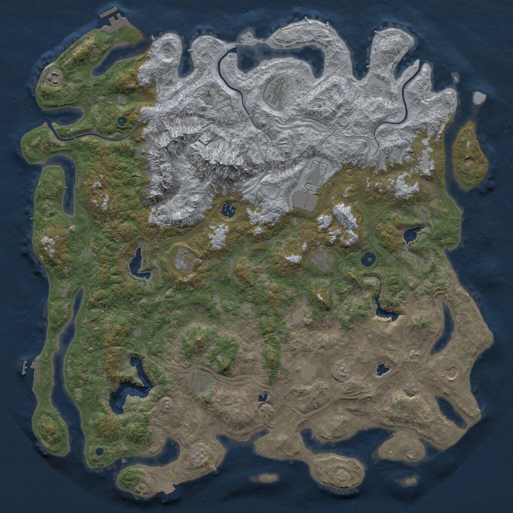 Rust Map: Procedural Map, Size: 5400, Seed: 5615, 17 Monuments