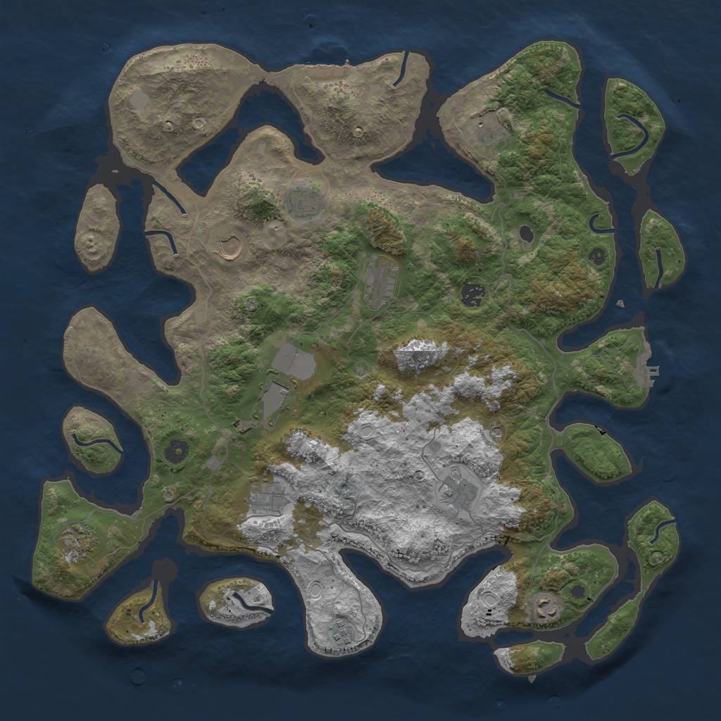Rust Map: Procedural Map, Size: 4500, Seed: 30512, 19 Monuments