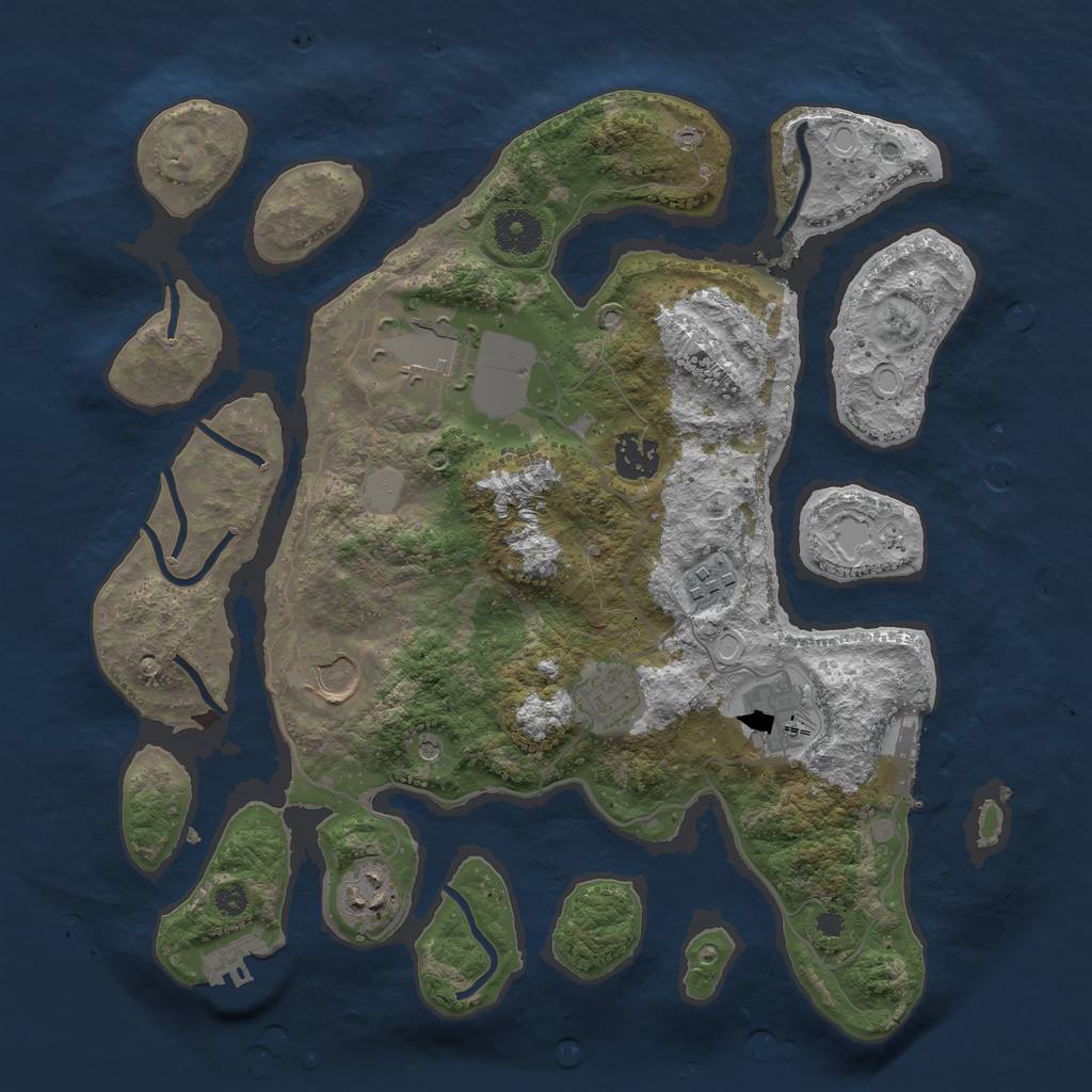 Rust Map: Procedural Map, Size: 3500, Seed: 1472788812, 15 Monuments