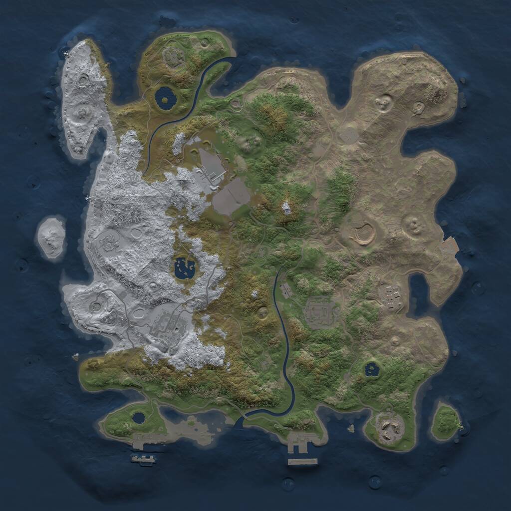 Rust Map: Procedural Map, Size: 3500, Seed: 6506, 13 Monuments