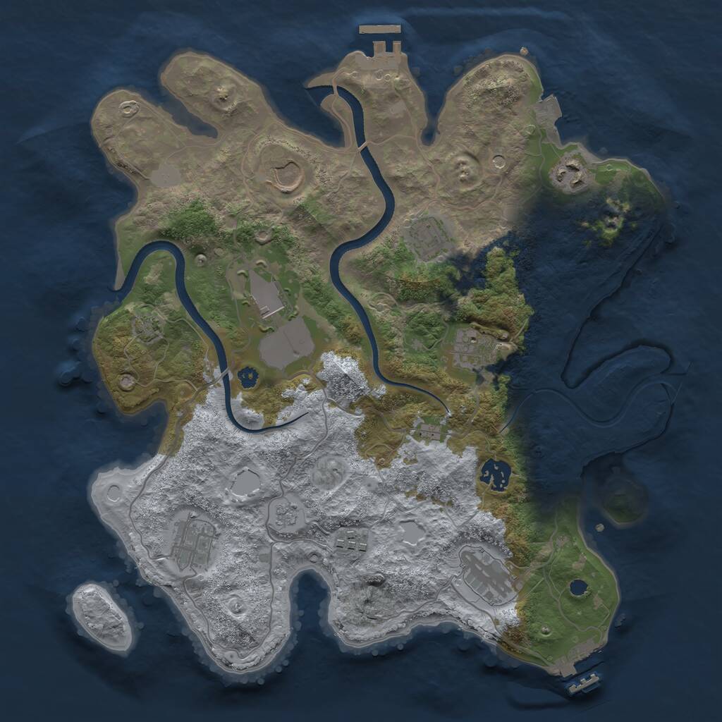 Rust Map: Procedural Map, Size: 3500, Seed: 783466080, 15 Monuments