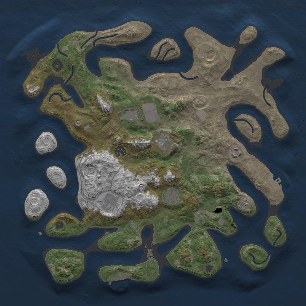 Rust Map: Procedural Map, Size: 4000, Seed: 275034912, 16 Monuments